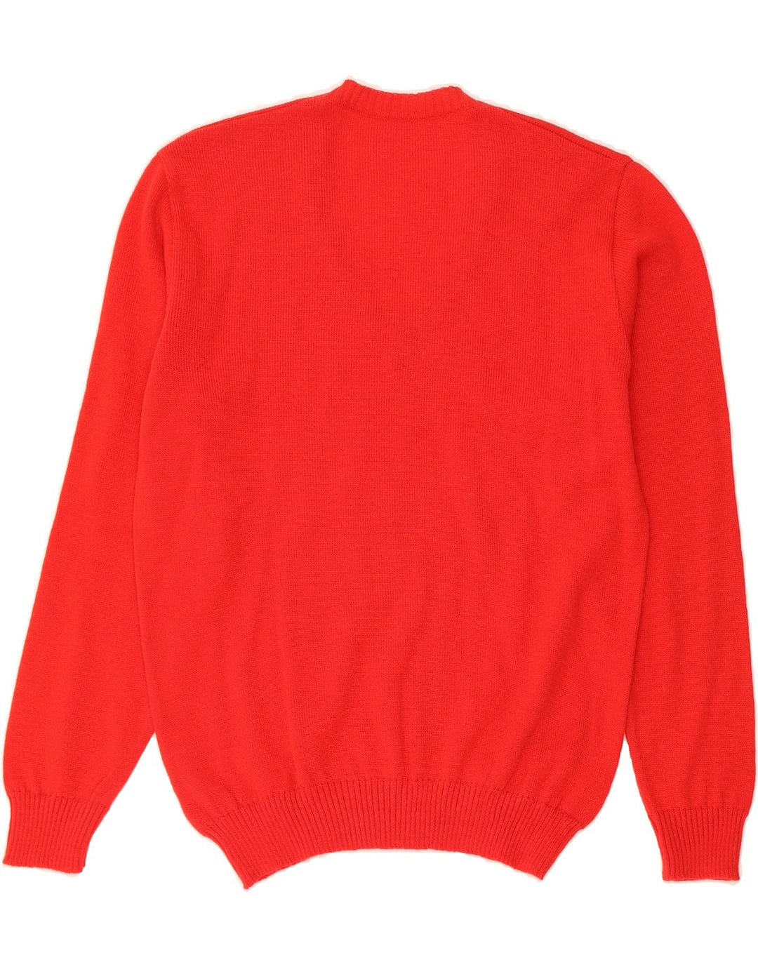 VINTAGE Mens V-Neck Jumper Sweater Medium Red Acrylic Vintage Vintage and Second-Hand Vintage from Messina Hembry 