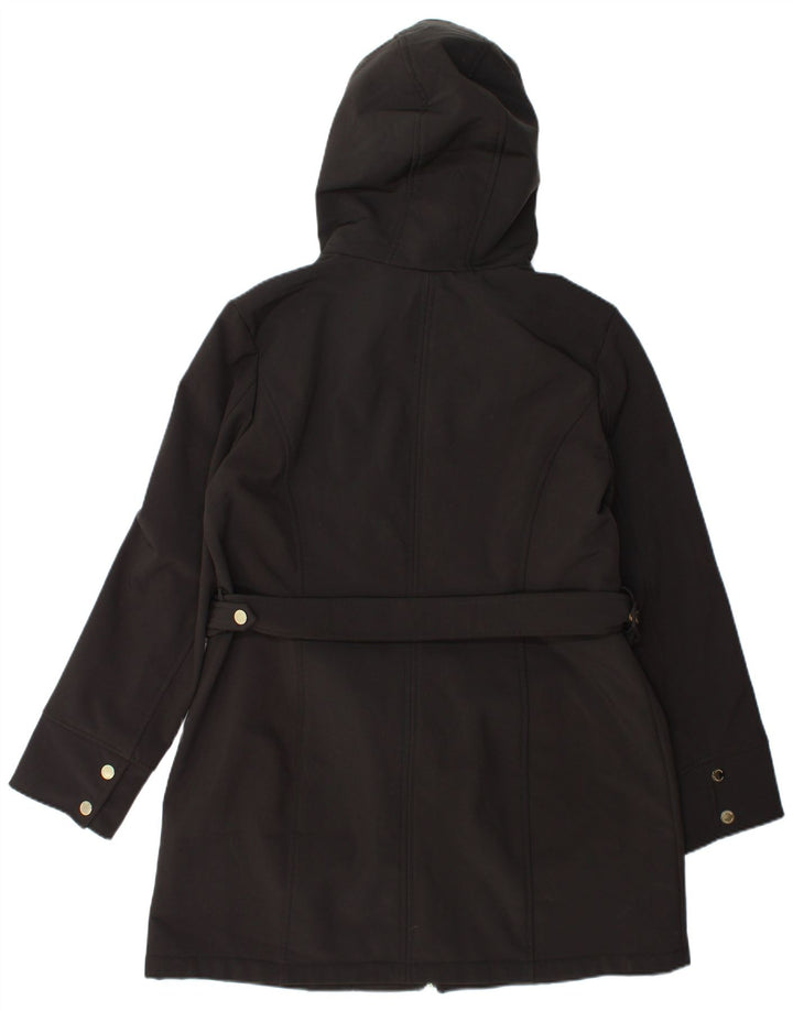 Michael Kors Damen Parka mit Kapuze, UK 16, Größe L, Schwarz, Polyester