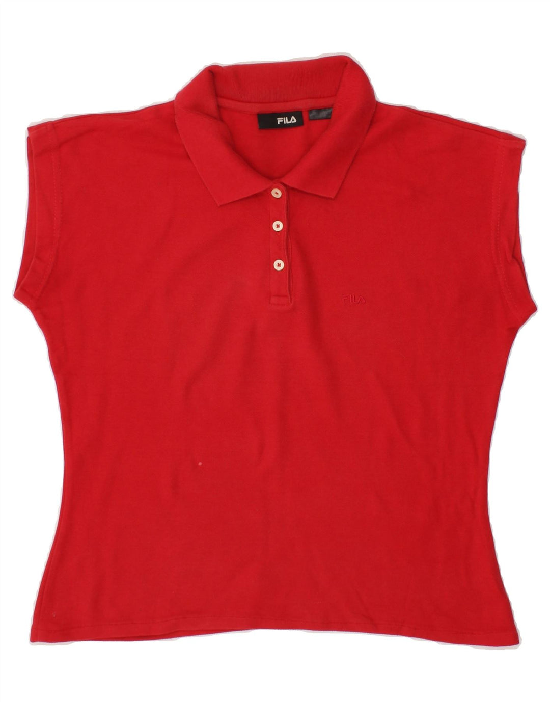 FILA Womens Crop Polo Shirt UK 14 Medium Red Cotton Vintage Fila and Second-Hand Fila from Messina Hembry 
