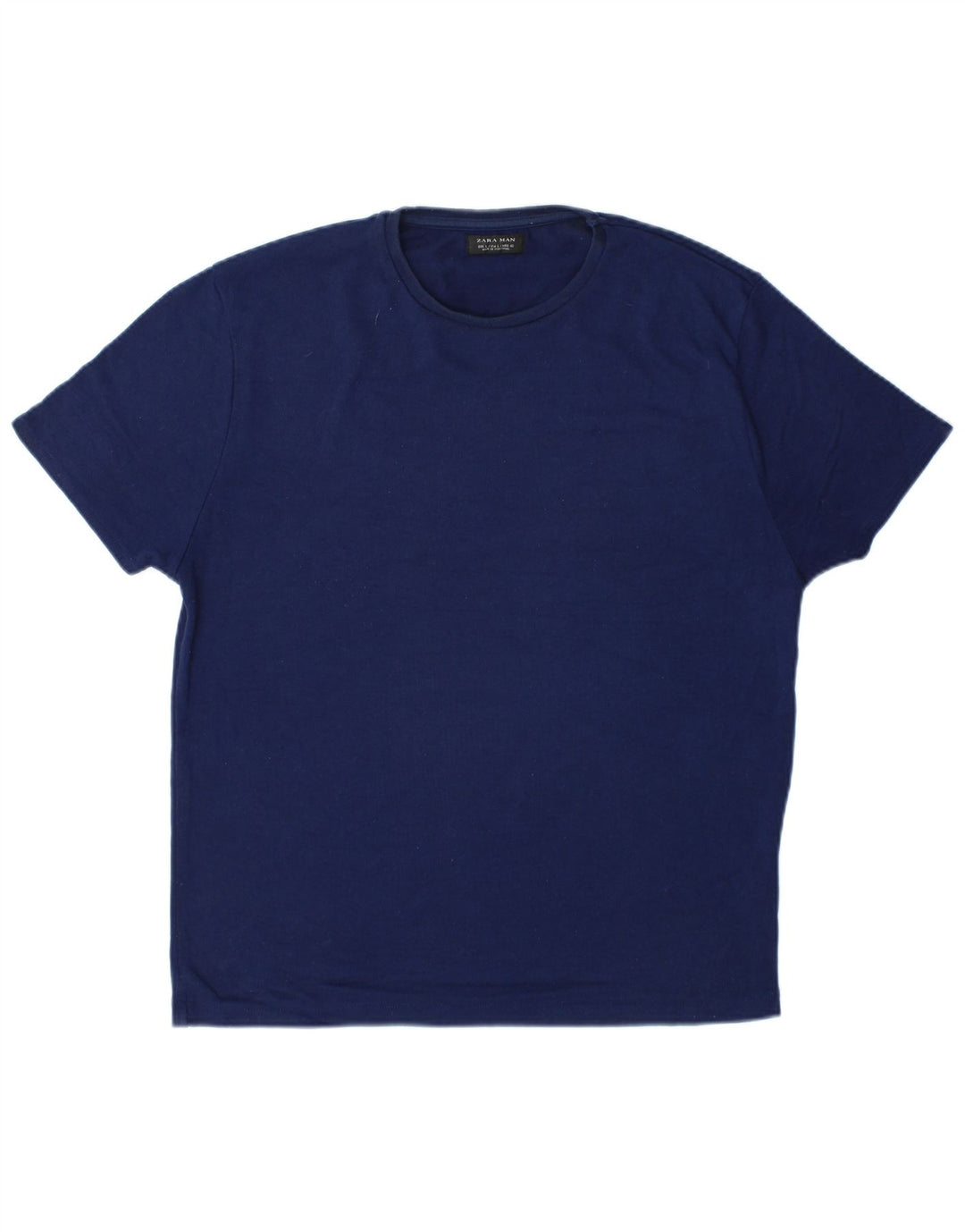 Zara Mens T-Shirt Top Large Navy Blue Polyester