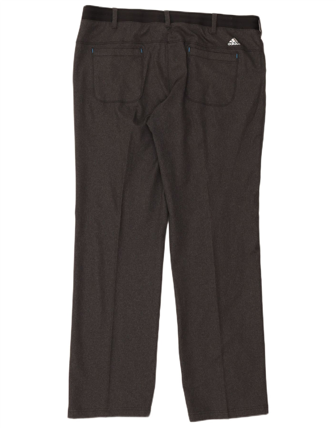 Adidas Mens Straight Casual Trousers W38 L34 Grey Polyester