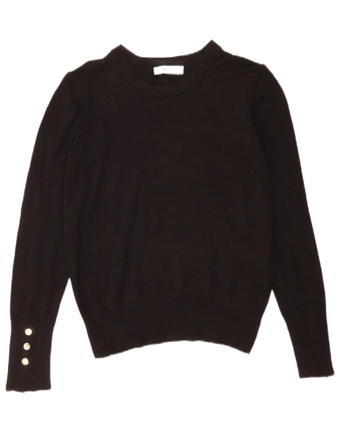 Zara Womens Boat Neck Jumper Sweater UK 12 Medium Black