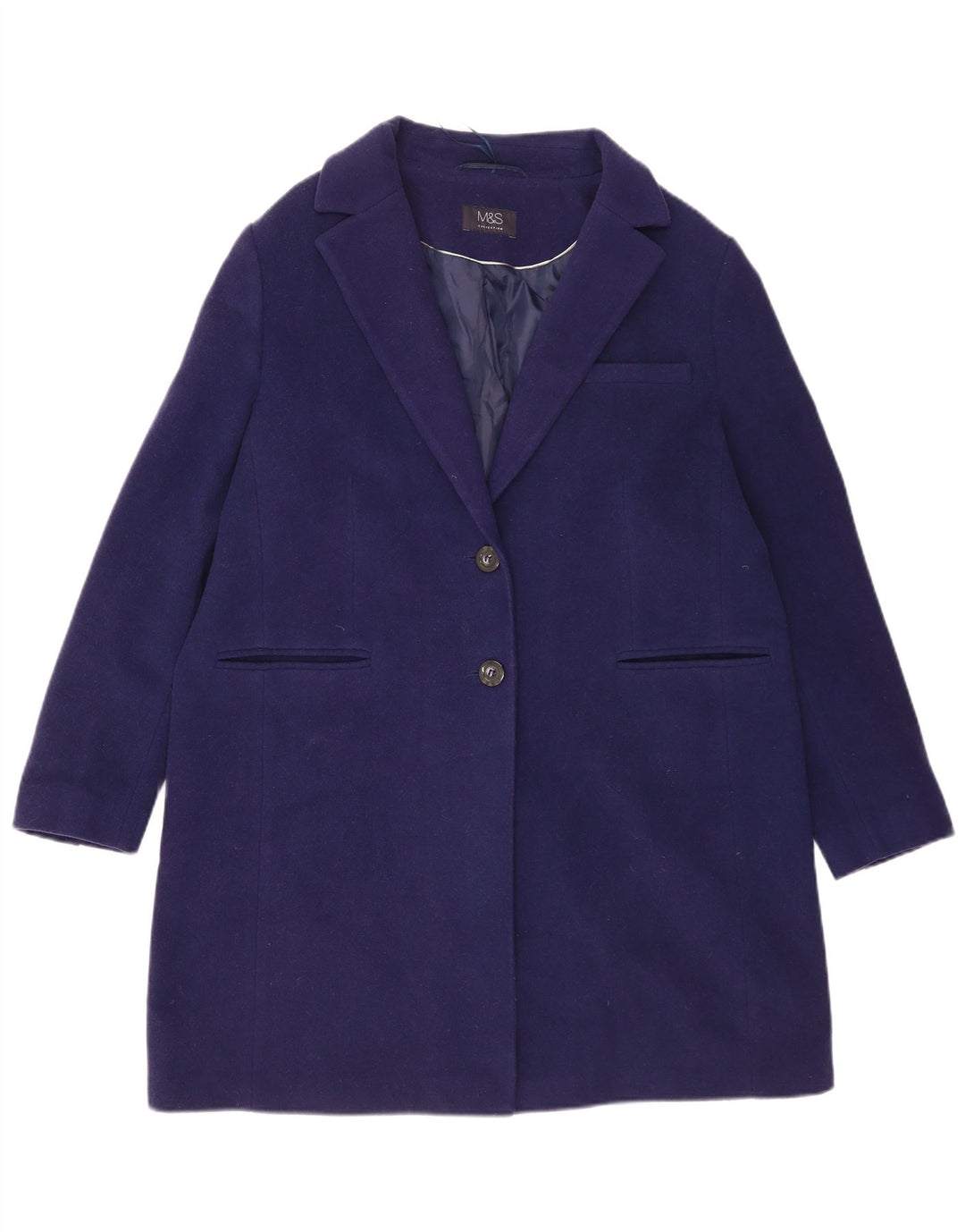 Marks & Spencer Manteau surdimensionné pour femme UK 16 Grande laine bleue