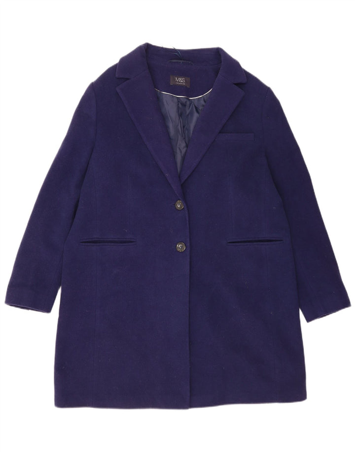 Marks & Spencer Manteau surdimensionné pour femme UK 16 Grande laine bleue