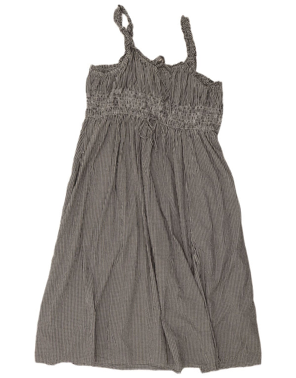 Successivo Abito a trapezio da donna senza maniche UK 22 3XL Cotone a quadretti nero
