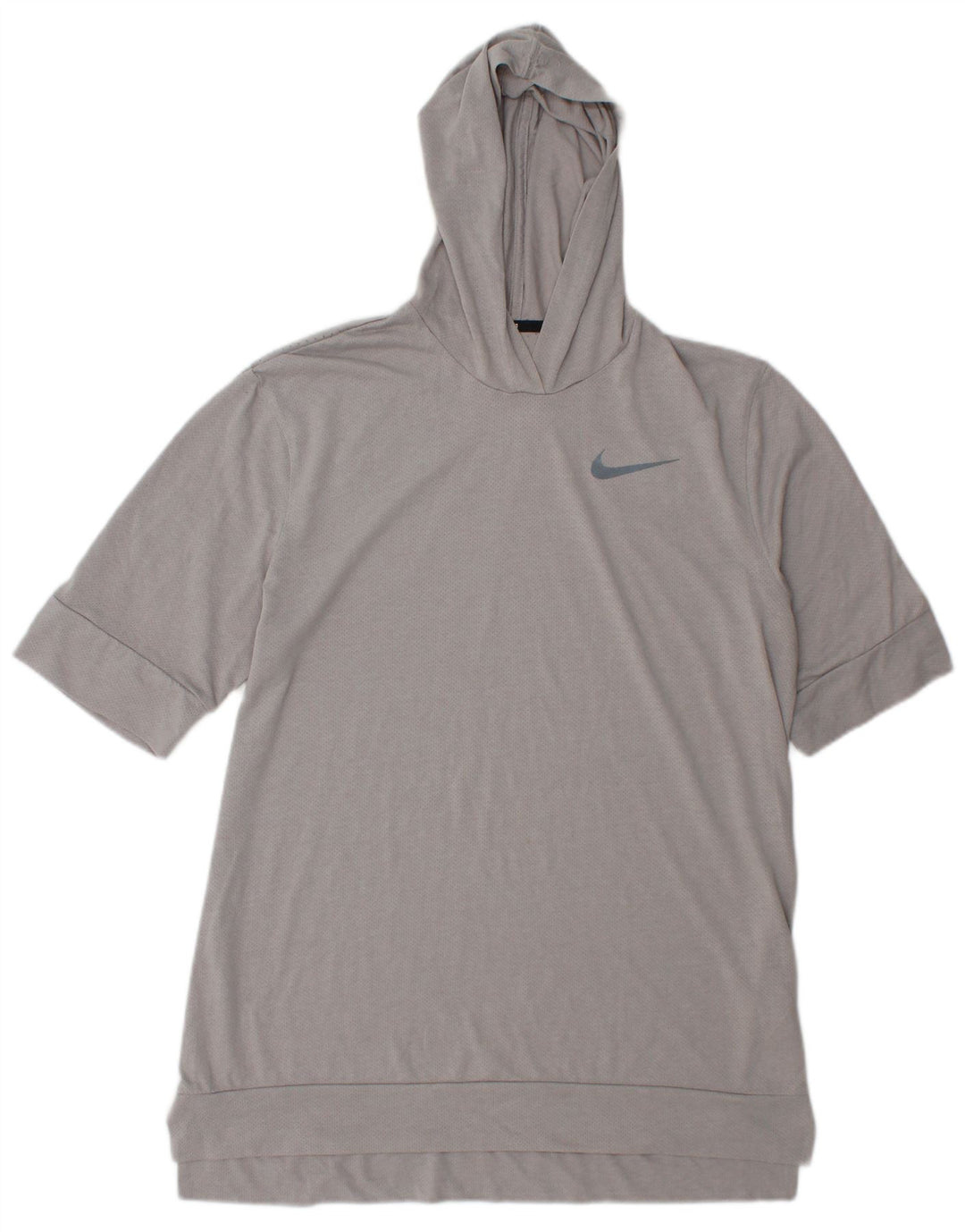 T-shirt con cappuccio Nike Dri Fit da uomo in poliestere grigio medio