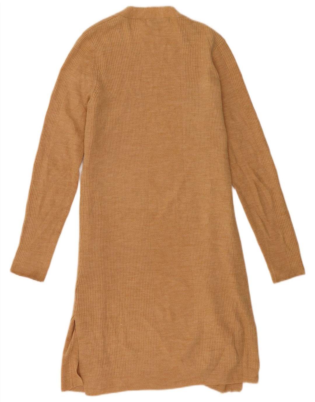 Marks & Spencer Womens Longline Open Cardigan Sweater UK 14 Medium Beige