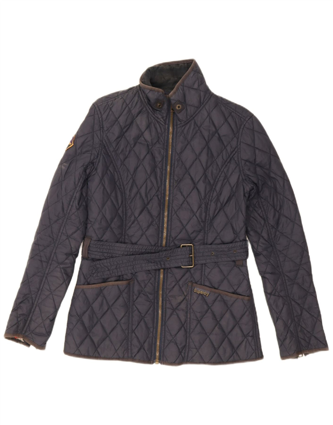 Superdry ženska prošivena jakna UK 12 Srednji tamnoplavi najlon