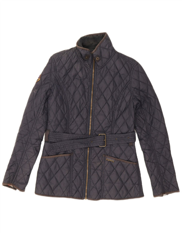 Superdry ženska prošivena jakna UK 12 Srednji tamnoplavi najlon