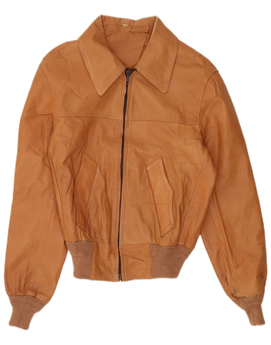 Veste en cuir femme vintage IT 50 XL Beige