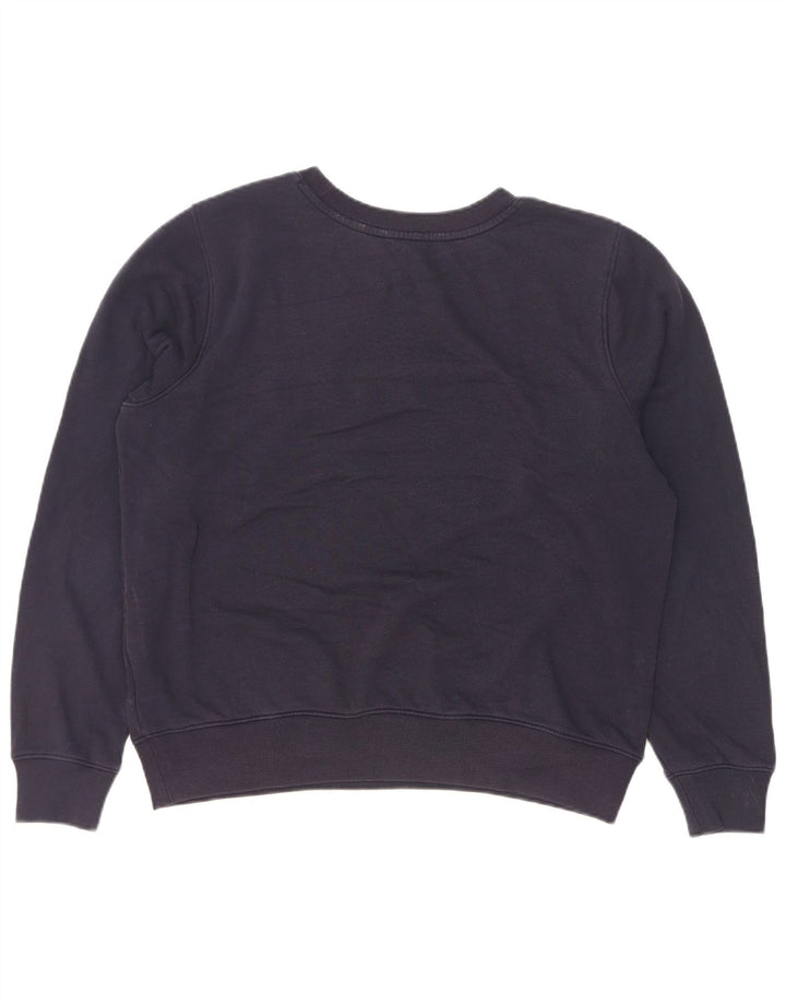 Marks & Spencer Dame Grafisk Sweatshirt Jumper UK 14 Large Navy Blue