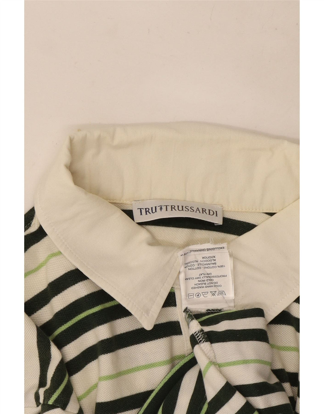 Trussardi Mens Polo Shirt Medium Multicoloured Striped Cotton