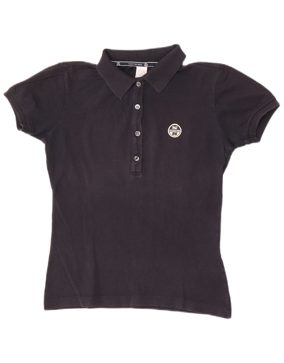 North Sails Damen-Poloshirt UK 12 aus mittelschwarzer Baumwolle
