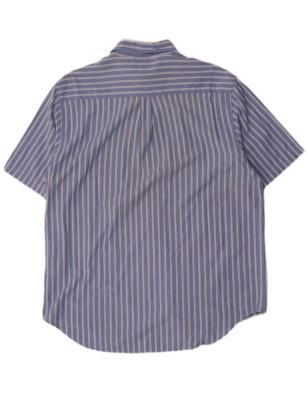 Kappa Mens Short Sleeve Shirt Large Blue Pinstripe Cotton
