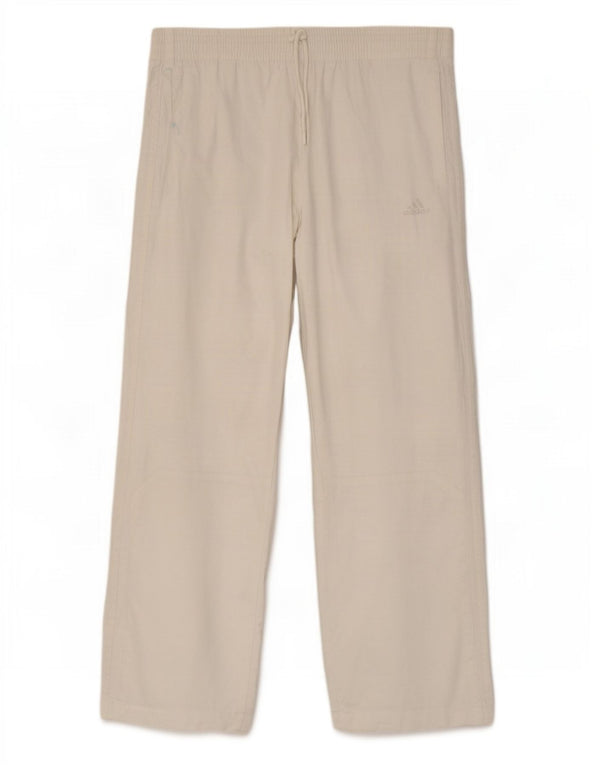 Adidas Mens Straight Casual Trousers Medium W32 L29 White Linen