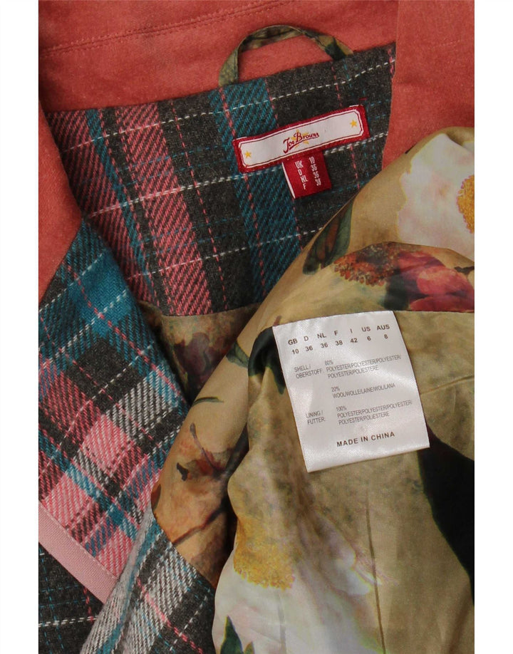 Sacou blazer pentru femei Joe Browns cu 3 nasturi UK 10 Mic, gri, poliester în carouri
