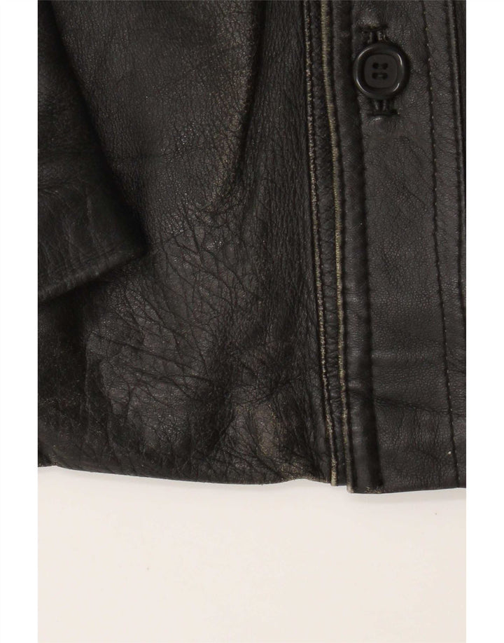 Vintage Herren Lederjacke UK 36 Small Schwarz