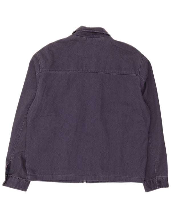 Zara Mens Bomber Jacket UK 38 Medium Azul Marino Algodón