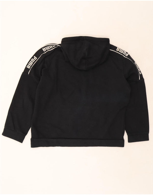 Puma Mens Graphic Hoodie Jumper Large Black Cotton
