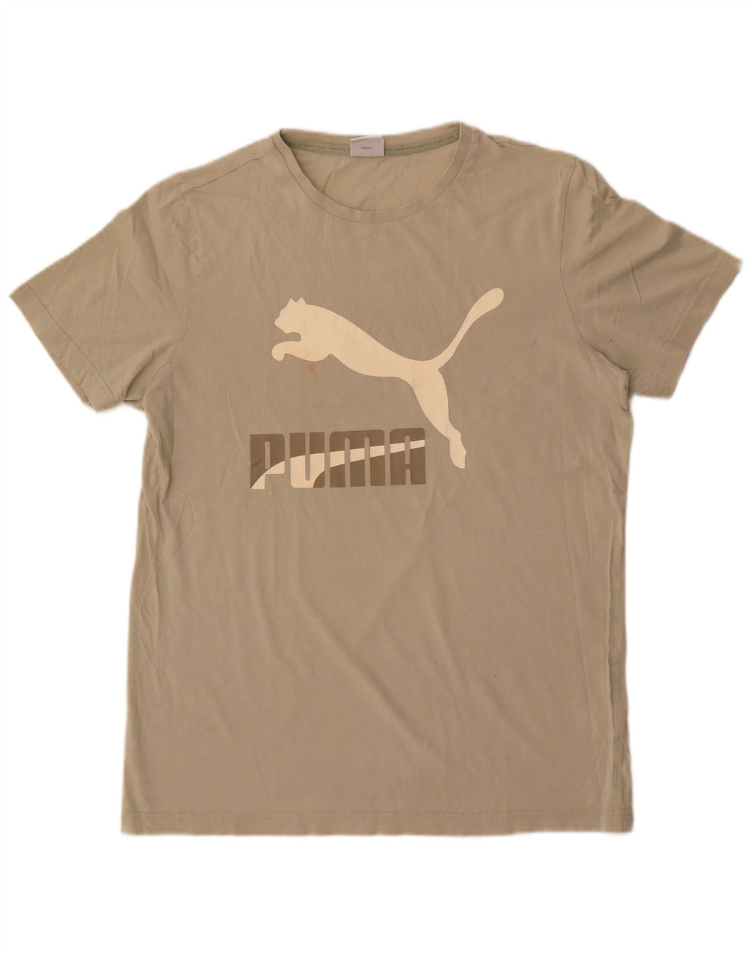 T-shirt grafica da uomo Puma Top in cotone grigio medio