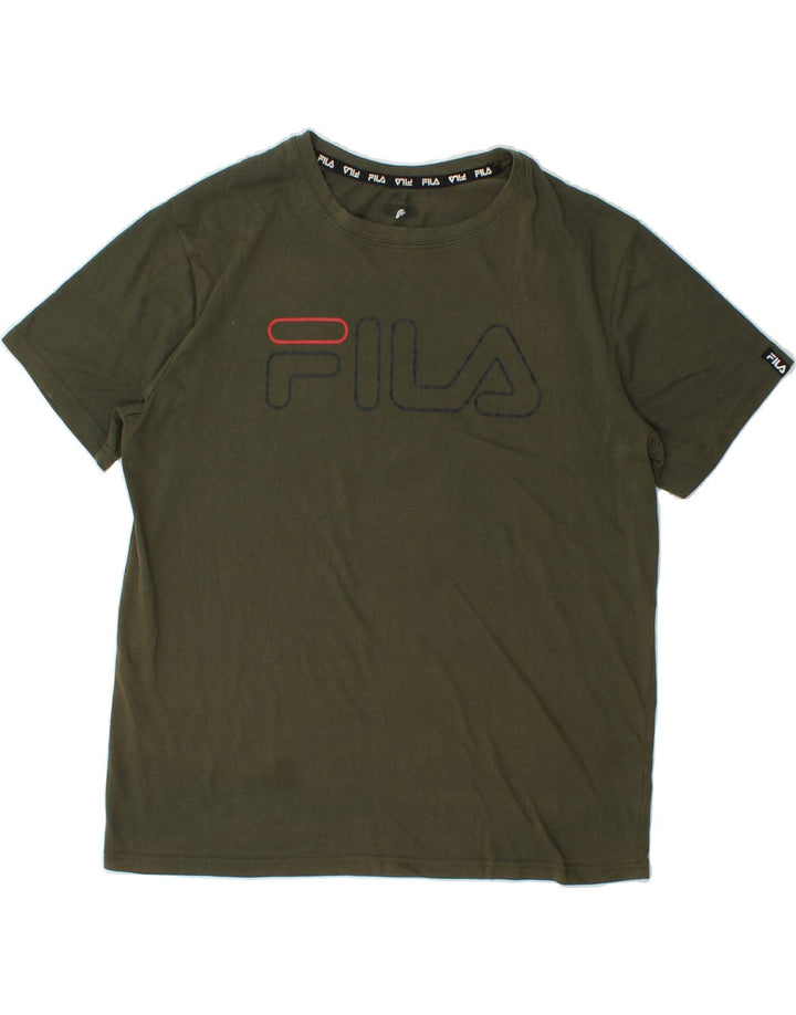 FILA Mens Graphic T-Shirt Top Medium Green Polyester Vintage Fila and Second-Hand Fila from Messina Hembry 