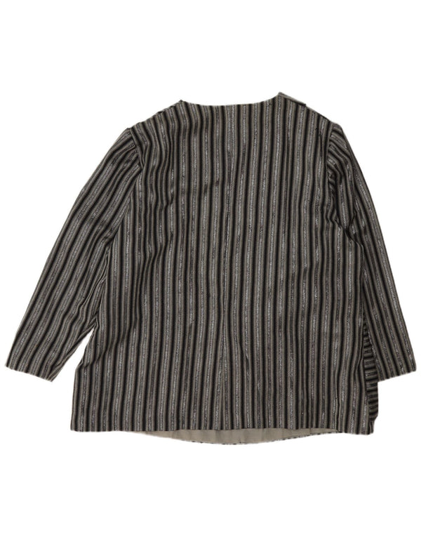 Vintage Womens 1 Button Blazer Jacket UK 14 Large Black Striped