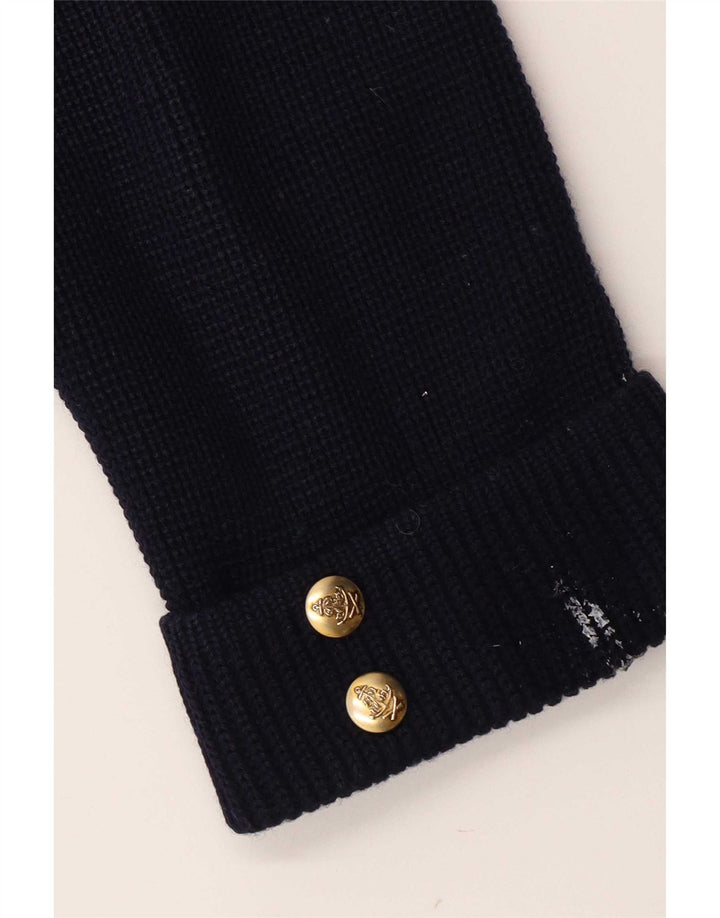 Jachetă vintage pentru femei la dublu-breaste UK 12 Medium Bleumarin