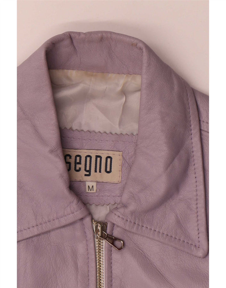 Giacca in pelle da donna Segno UK 12 viola medio