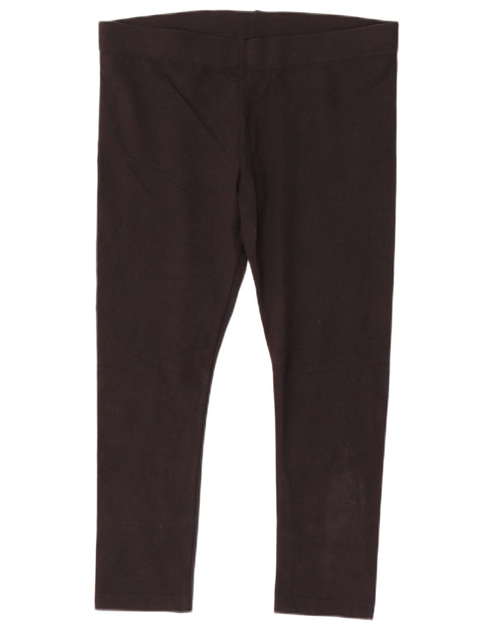 Dkny Womens Crop Leggings UK 14 Large Black Cotton