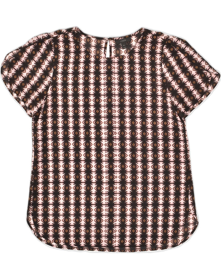 VINTAGE Womens Crazy Pattern Top US 6 Medium Brown Check Polyester | Vintage Vintage | Thrift | Second-Hand Vintage | Used Clothing | Messina Hembry 