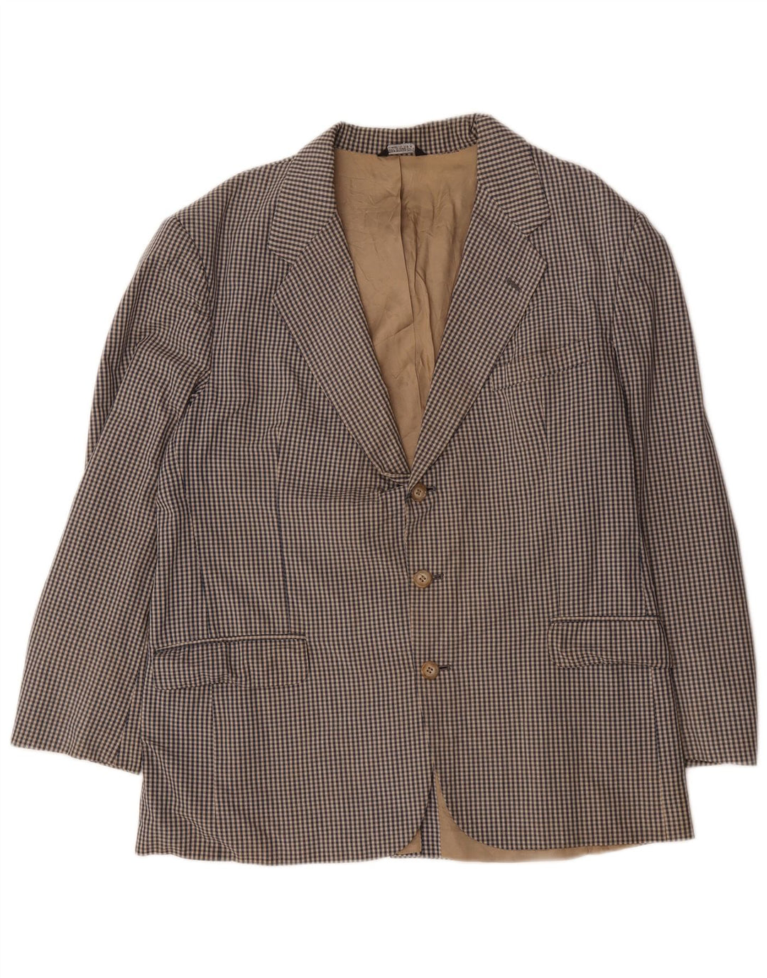 Orvis Mens 3 Button Blazer Jacket UK 42 XL Grey Gingham