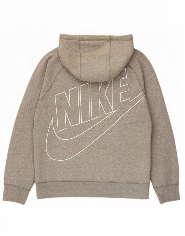 Nike Pull à capuche zippé graphique pour homme Grand coton gris
