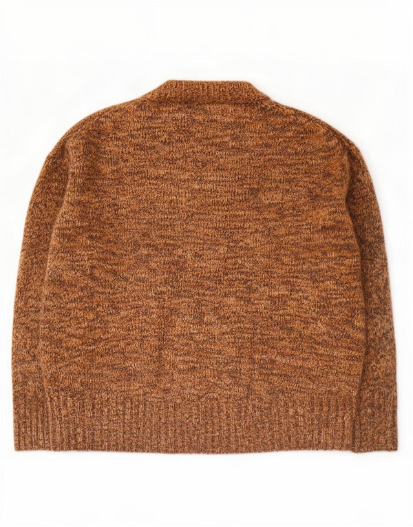 Zara Pull surdimensionné à col rond pour femme UK 10 Petit marron moucheté