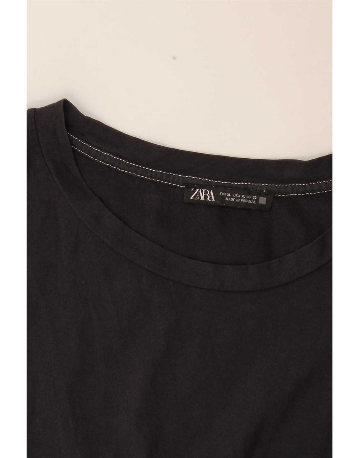 Zara Womens T-Shirt Top UK 18 XL Black