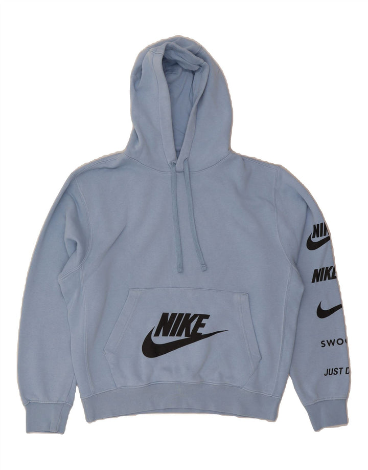 NIKE Mens Graphic Hoodie Jumper Small Blue Cotton Vintage Nike and Second-Hand Nike from Messina Hembry 