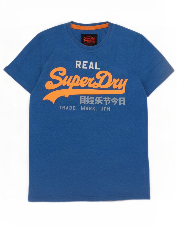 Superdry T-Shirt Graphique Homme Bleu Moyen Coton