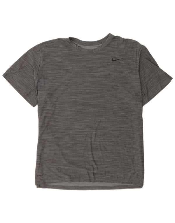 Nike Mens Dri Fit T-Shirt Top XL Grey Flecked Polyester