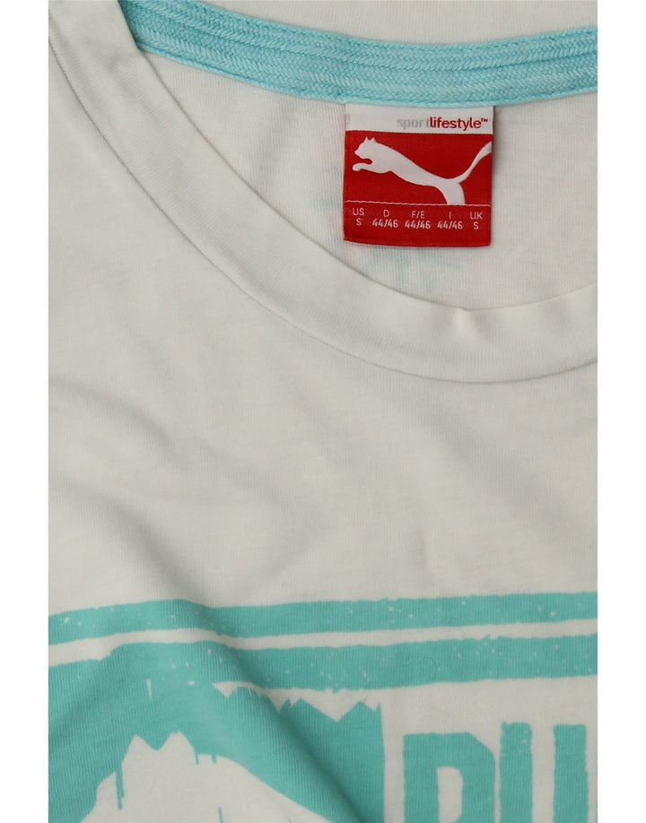 PUMA Mens Graphic T-Shirt Top Small White Cotton Vintage Puma and Second-Hand Puma from Messina Hembry 