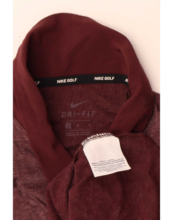 Nike Mens Golf Long Sleeve Polo Shirt Medium Burgundy Polyester