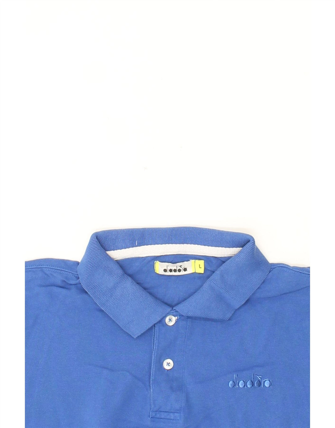 DIADORA Mens Polo Shirt Large Blue Cotton Vintage Diadora and Second-Hand Diadora from Messina Hembry 