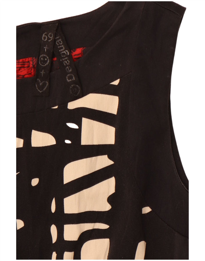 DESIGUAL Womens Abstract Pattern Sheath Dress EU 38 Medium Black