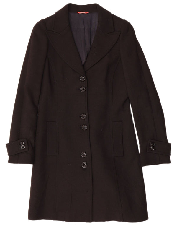 LIU JO Womens Overcoat IT 44 Medium Black Cotton