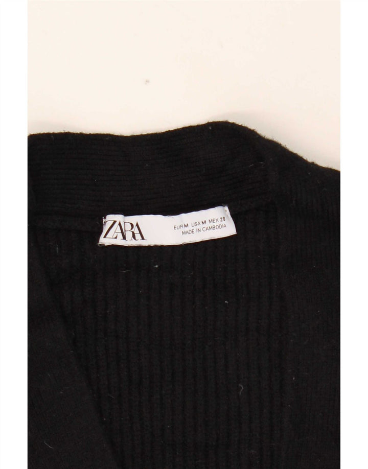 Zara Womens Oversized Cardigan Sweater UK 14 Medium Black