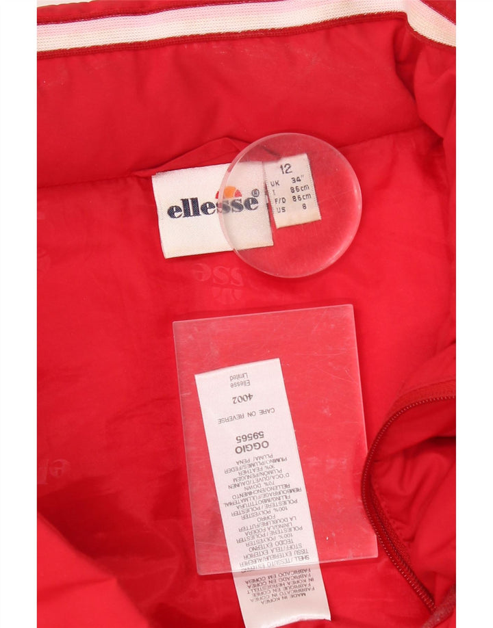 ELLESSE Womens Padded Gilet UK 12 Medium  Red Polyester