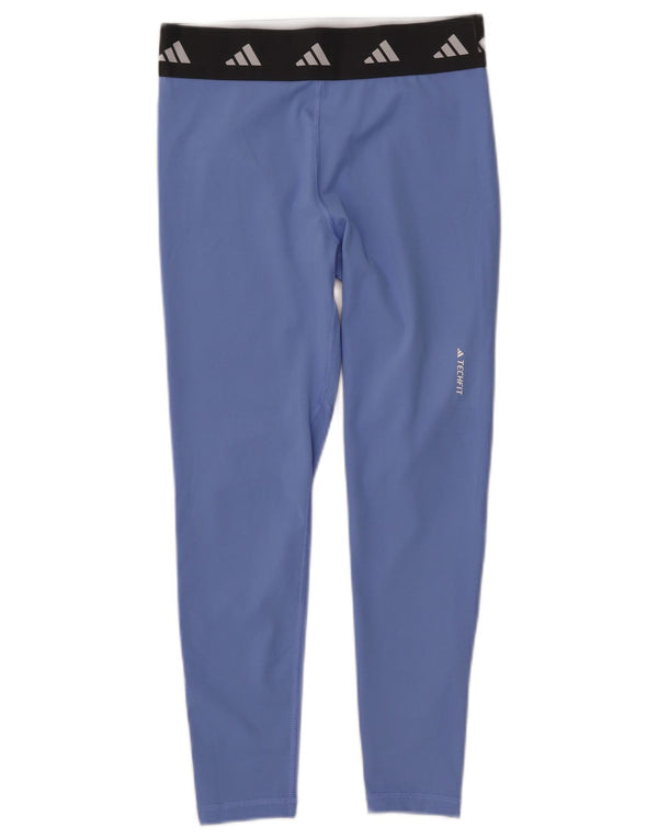 Adidas Dame Aeroready Grafiske Leggings UK 12/14 Medium Blue Colourblock
