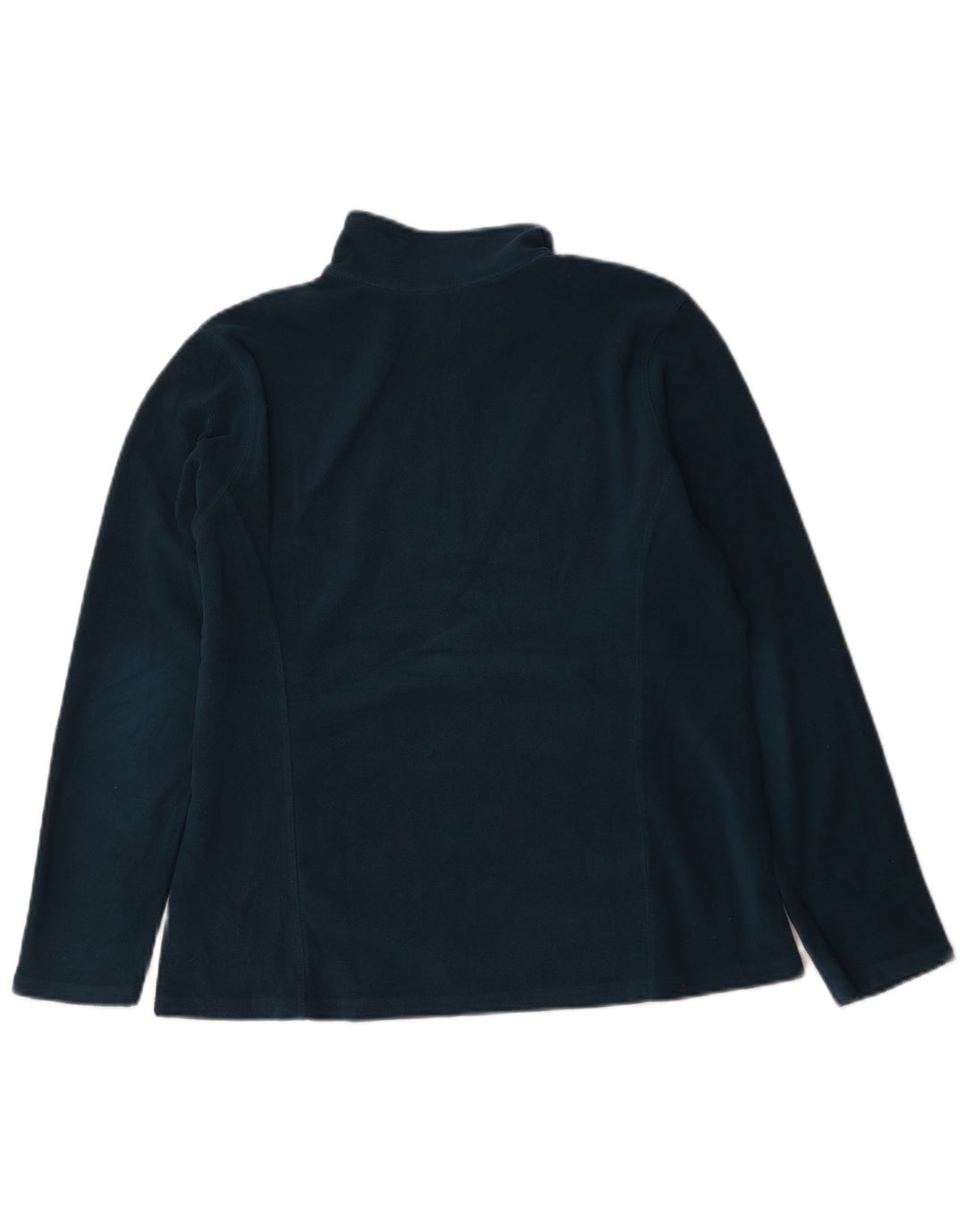 Eddie Bauer Womens Zip Neck Fleece Jumper UK 16 Large Blue Polyester