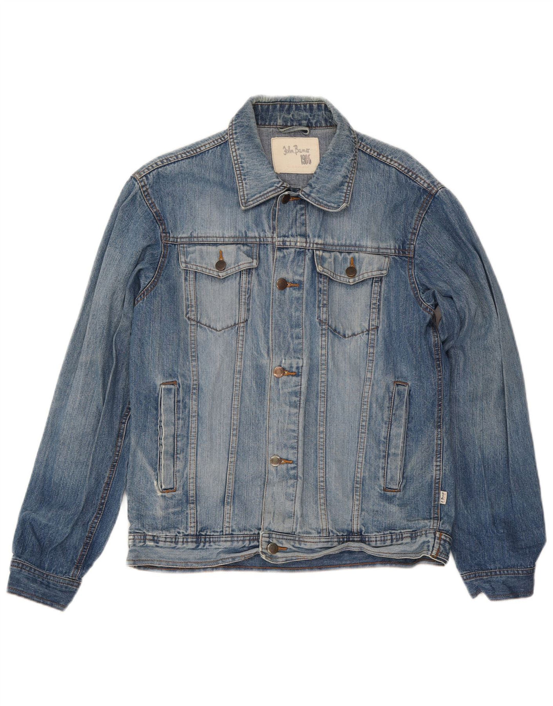 John Baner Mens Denim Jacket UK 38 Medium Blue Cotton