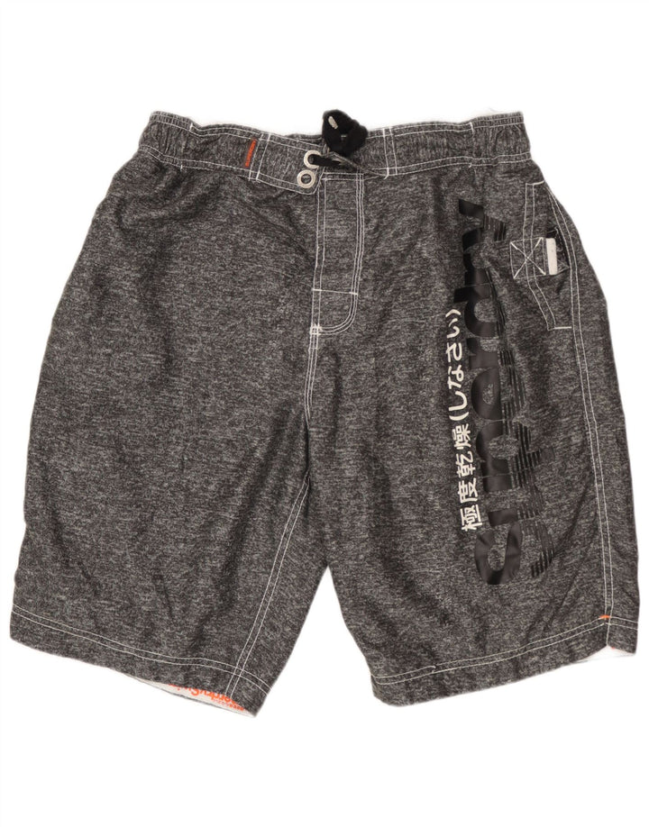Superdry Mens Graphic Swimming Shorts XL  Grey Flecked Polyester