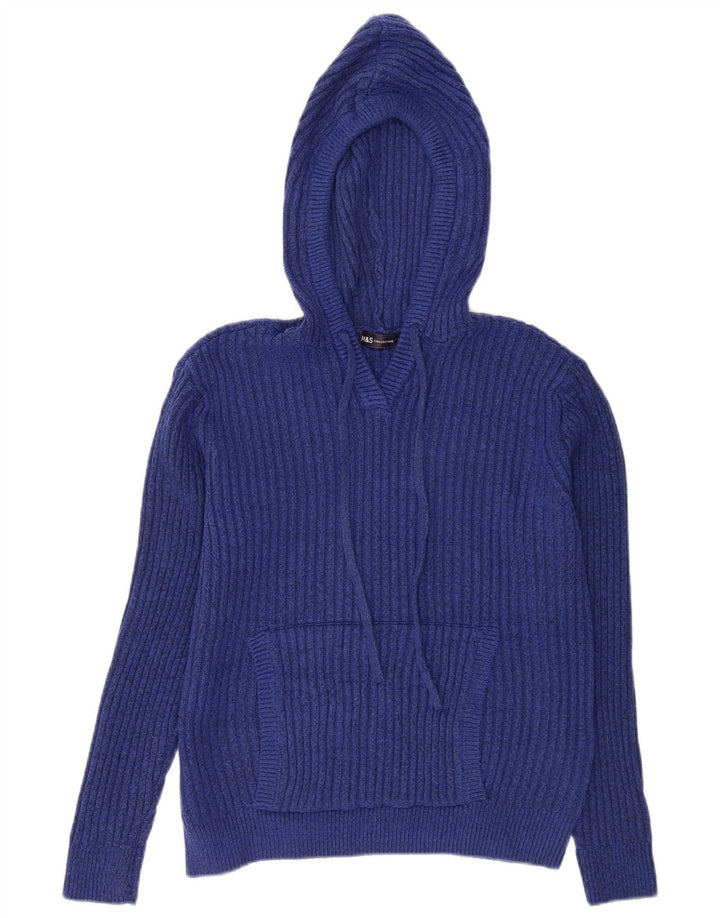 Marks & Spencer Dame Hættetrøje UK 14 Medium Blue Polyester