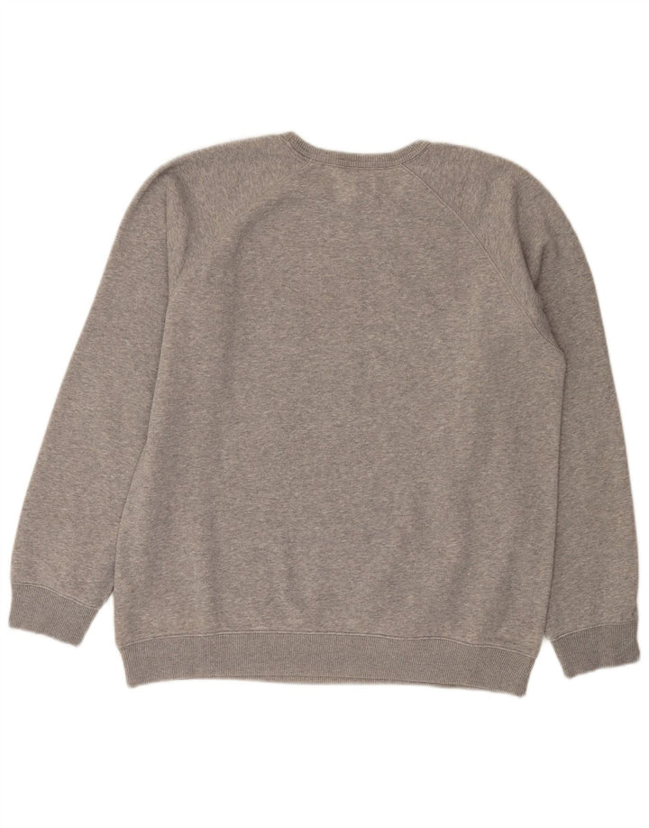 ADIDAS Mens Graphic Sweatshirt Jumper Medium Grey Flecked Cotton